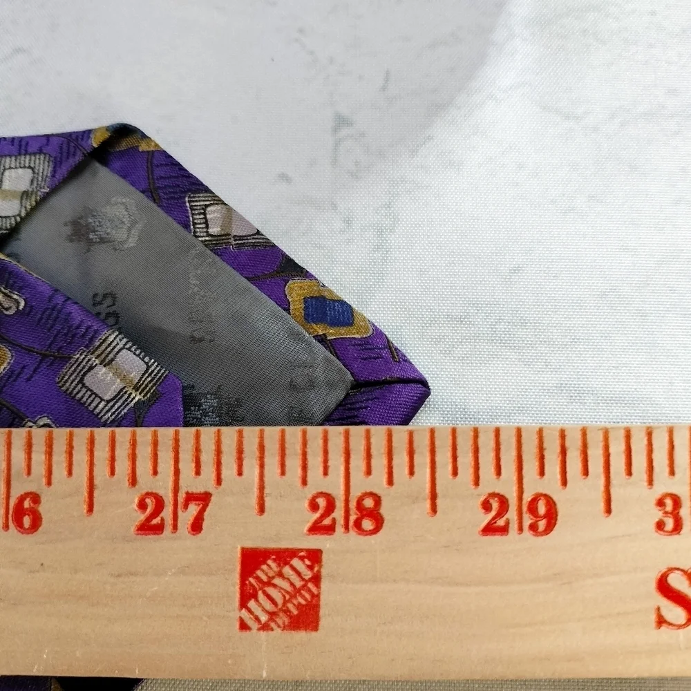 Robert Talbott Best of Class Necktie Tie Silk Geometric Square Handmade Purple T
